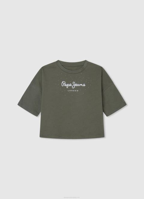 djevojka bijela kutijasta majica s printom logotipa Pepe Jeans JZ8H1481 - Slika 3