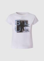 djevojka bijela majica s printom logotipa Pepe Jeans JZ8H1455 - Slika 4
