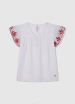 djevojka bijela majica s printom srca Pepe Jeans JZ8H1426 - Slika 5