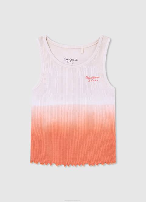 djevojka breskva majica kratkih rukava s otvorom za ruke u boji bloka Pepe Jeans JZ8H1476 - Slika 1