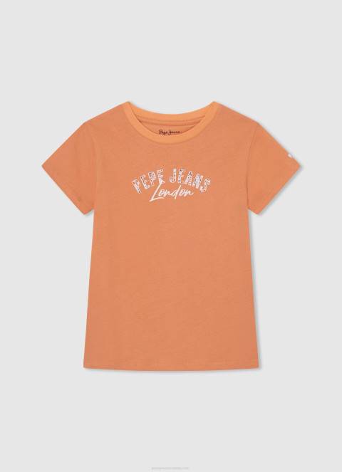 djevojka breskva majica s printom logotipa Pepe Jeans JZ8H1454 - Slika 1