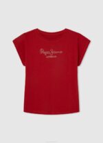 djevojka breskva pamučna majica s logotipom strass Pepe Jeans JZ8H1451 - Slika 3