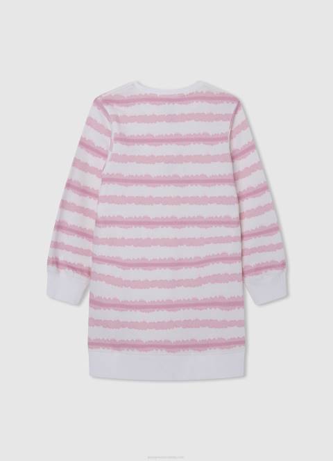 djevojka nježno ružičasta mini haljina s degradiranim prugama Pepe Jeans JZ8H1392 - Slika 2