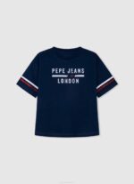 djevojka ocean kutijasta majica s printom logotipa Pepe Jeans JZ8H1448