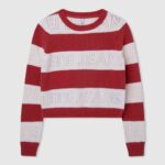 djevojka studio crvena pamučni jersey s prugastim printom Pepe Jeans JZ8H1402