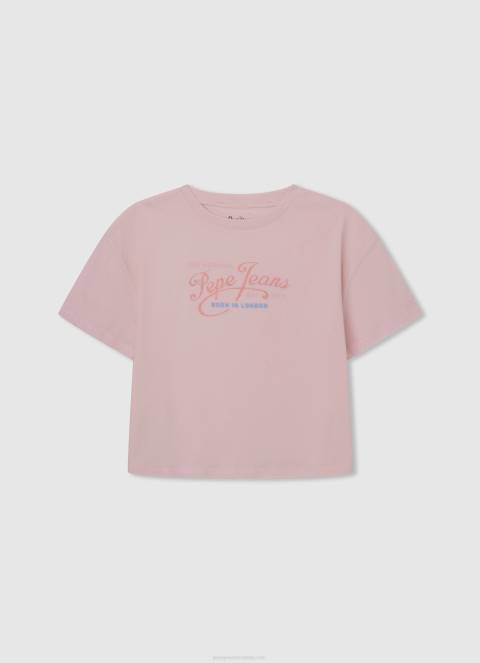djevojka studio crvena rebrasta košulja s valovitim efektom Pepe Jeans JZ8H1442 - Slika 3