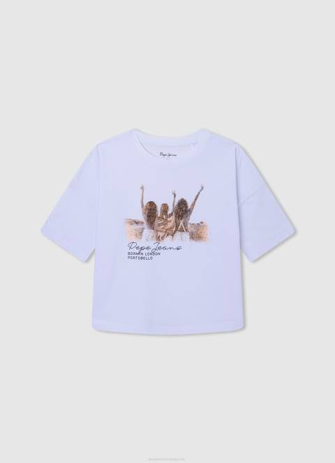 djevojka studio crvena rebrasta košulja s valovitim efektom Pepe Jeans JZ8H1442 - Slika 5