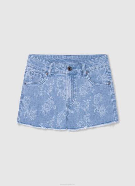 djevojka traper kratke traper hlače s cvjetnim uzorkom Pepe Jeans JZ8H1490