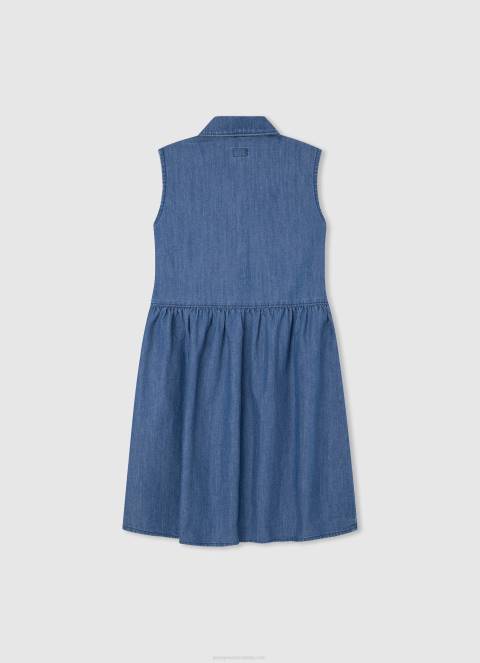 djevojka traper traper haljina s rukavima s otvorom za ruke Pepe Jeans JZ8H1385 - Slika 2