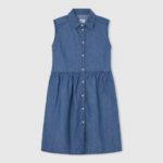 djevojka traper traper haljina s rukavima s otvorom za ruke Pepe Jeans JZ8H1385