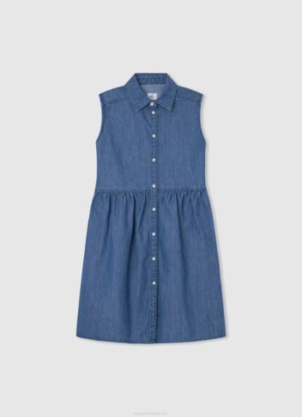 djevojka traper traper haljina s rukavima s otvorom za ruke Pepe Jeans JZ8H1385