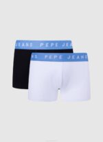 muškarci bijela 2 pakiranja rastezljivih pamučnih bokserica Pepe Jeans JZ8H1146