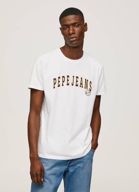 muškarci bijela majica s printom logotipa Pepe Jeans JZ8H970 - Slika 1