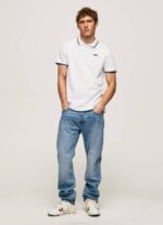 muškarci bijela obrubljena pamučna pike polo majica Pepe Jeans JZ8H1090 - Slika 2