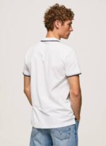 muškarci bijela obrubljena pamučna pike polo majica Pepe Jeans JZ8H1090 - Slika 4