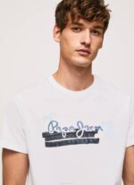 muškarci bijela pamučna majica s logotipom kistova Pepe Jeans JZ8H930 - Slika 3