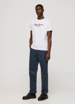 muškarci bijela pamučna majica s otisnutim logotipom Pepe Jeans JZ8H998 - Slika 2