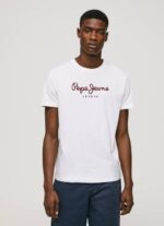muškarci bijela pamučna majica s otisnutim logotipom Pepe Jeans JZ8H998