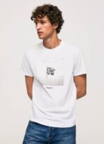 muškarci bijela pamučna majica sa zastavom union jack Pepe Jeans JZ8H945