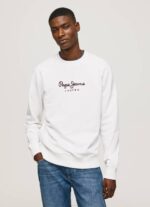 muškarci bijela pamučni džemper s otisnutim logotipom Pepe Jeans JZ8H880