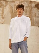 muškarci bjelilo plavo lucius tanka prugasta oxford košulja Pepe Jeans JZ8H1026