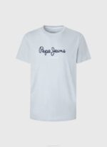 muškarci bjelilo plavo pamučna majica s otisnutim logotipom Pepe Jeans JZ8H933 - Slika 5