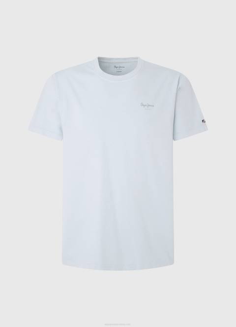 muškarci bjelilo plavo pamučna majica s otisnutim logotipom Pepe Jeans JZ8H947 - Slika 5