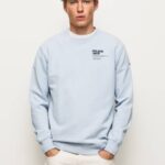 muškarci bjelilo plavo pamučni džemper sa zaobljenim ovratnikom Pepe Jeans JZ8H869