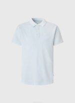 muškarci bjelilo plavo pike polo majica s izvezenim logotipom Pepe Jeans JZ8H1096 - Slika 5