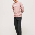 muškarci bjelilo ružičasto pamučna majica s otisnutim logotipom Pepe Jeans JZ8H917