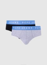 muškarci crno 2 paketa rastezljivih pamučnih gaćica Pepe Jeans JZ8H1152