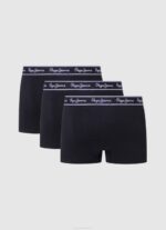 muškarci crno 3 pakiranja rastezljivih pamučnih bokserica Pepe Jeans JZ8H1161 - Slika 2