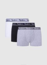 muškarci crno 3 pakiranja rastezljivih pamučnih bokserica Pepe Jeans JZ8H1161 - Slika 3