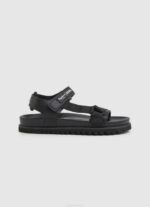 muškarci crno anatomske sandale od pluta Pepe Jeans JZ8H1279