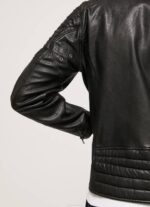 muškarci crno janjeća kožna biciklistička jakna Pepe Jeans JZ8H835 - Slika 4
