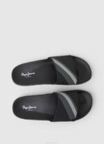 muškarci crno japanke za plažu s kliznom teksturom Pepe Jeans JZ8H1263 - Slika 2