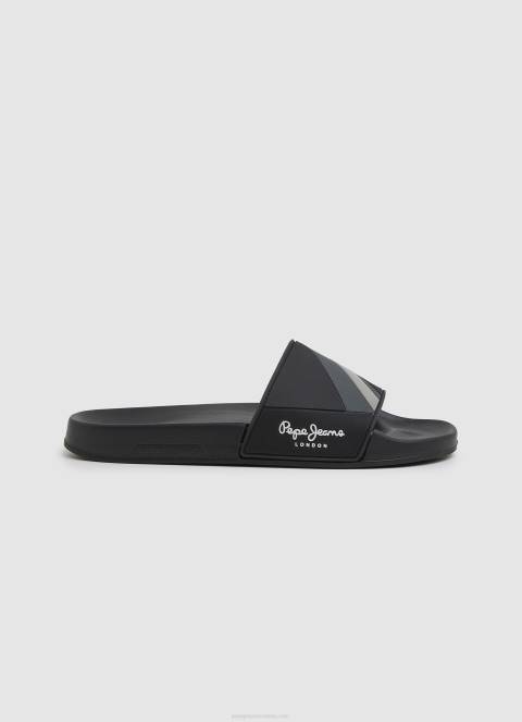muškarci crno japanke za plažu s kliznom teksturom Pepe Jeans JZ8H1263 - Slika 1