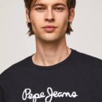 muškarci crno pamučna majica s otisnutim logotipom Pepe Jeans JZ8H1019