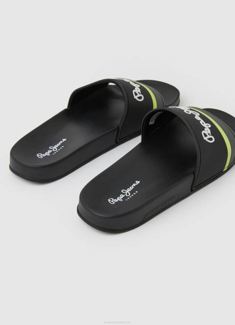 muškarci crno slider portobello japanke za plažu Pepe Jeans JZ8H1261 - Slika 4