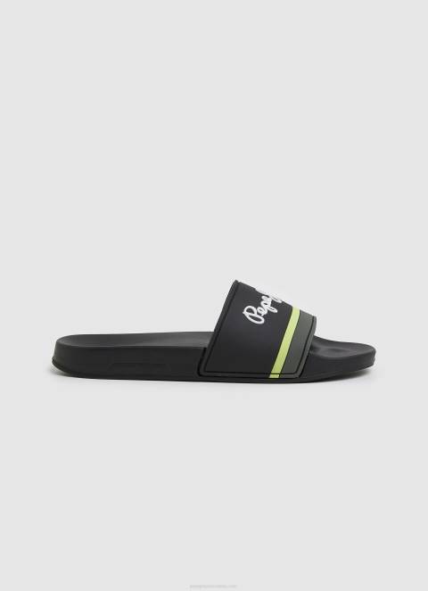 muškarci crno slider portobello japanke za plažu Pepe Jeans JZ8H1261 - Slika 1