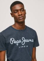 muškarci indigo majica s otisnutim logotipom essentialenim n Pepe Jeans JZ8H1015