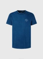 muškarci indigo pamučna majica s otisnutim logotipom Pepe Jeans JZ8H968 - Slika 5