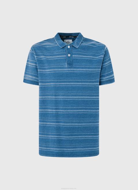muškarci indigo pamučna polo majica s prugastim printom Pepe Jeans JZ8H1083 - Slika 5