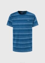 muškarci indigo prugasta pamučna majica s printom Pepe Jeans JZ8H966 - Slika 5