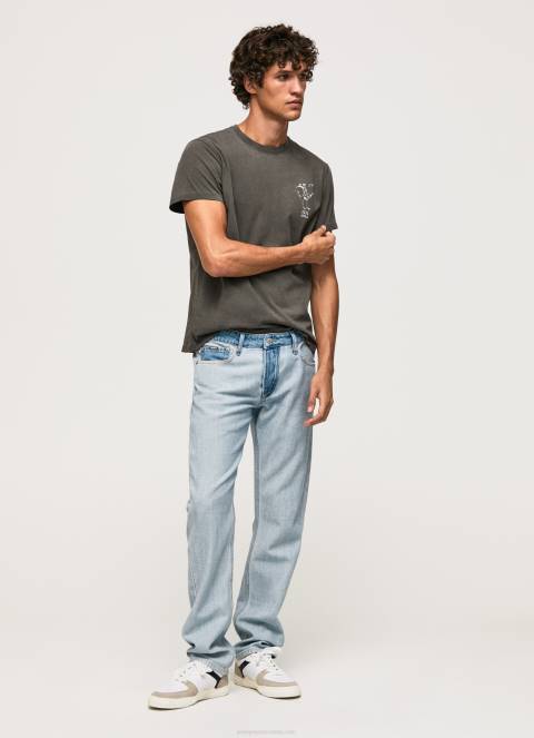 muškarci isprano crno isprana i ofarbana pamučna majica Pepe Jeans JZ8H941 - Slika 1