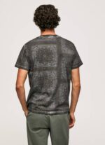 muškarci isprano crno pamučna majica s printom bandana Pepe Jeans JZ8H937 - Slika 4