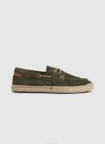 muškarci kaki zelena čamac tenisice od brušene kože Pepe Jeans JZ8H1192 - Slika 2