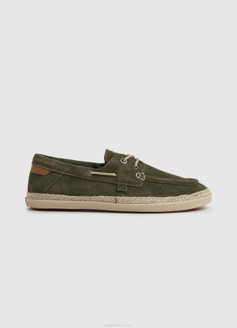 muškarci kaki zelena čamac tenisice od brušene kože Pepe Jeans JZ8H1192 - Slika 2