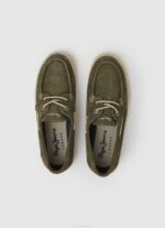 muškarci kaki zelena čamac tenisice od brušene kože Pepe Jeans JZ8H1192 - Slika 3