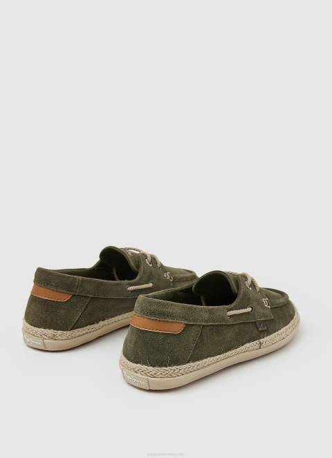 muškarci kaki zelena čamac tenisice od brušene kože Pepe Jeans JZ8H1192 - Slika 5